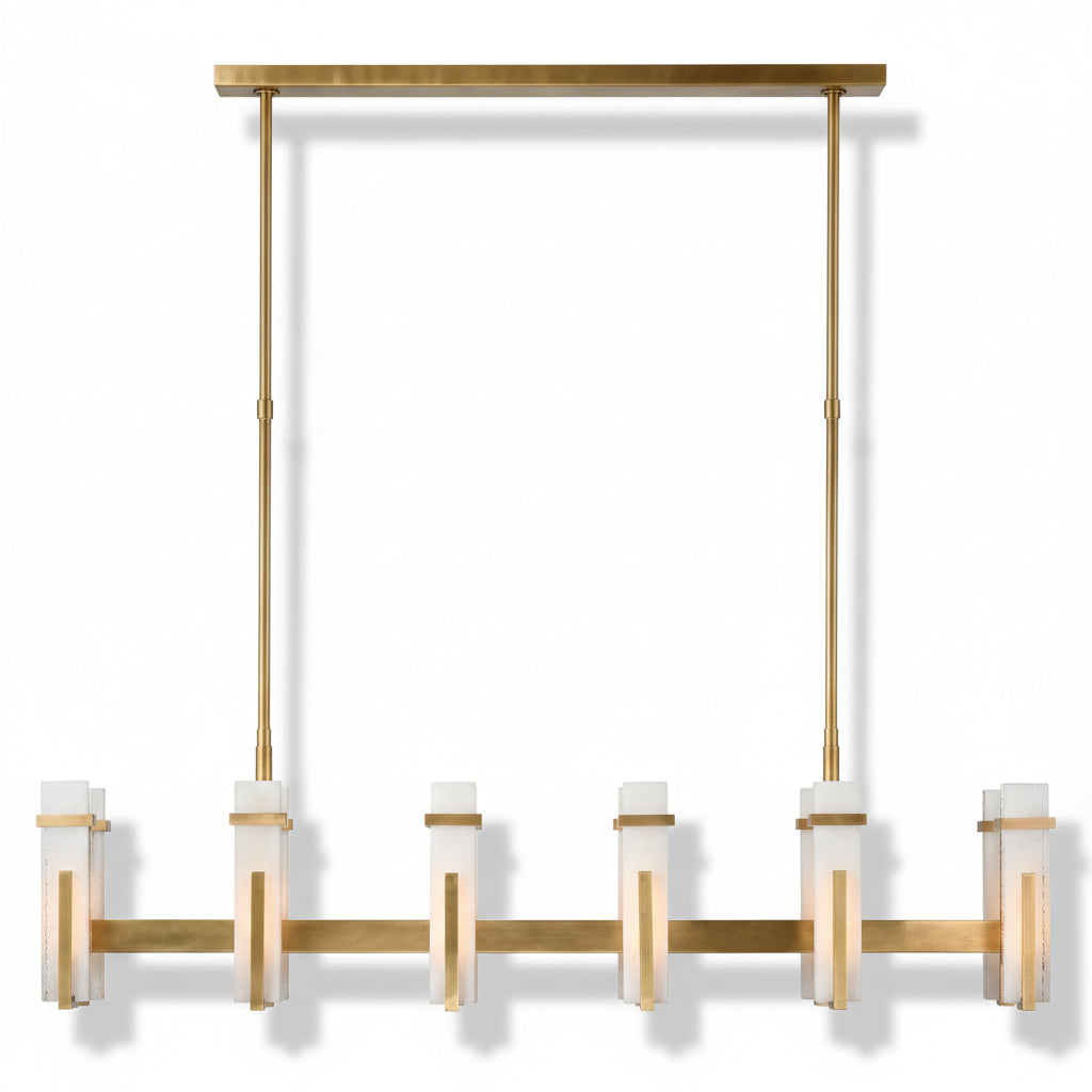 Alabaster Ian K Fowler Malik Large Linear Chandelier -kimoylights