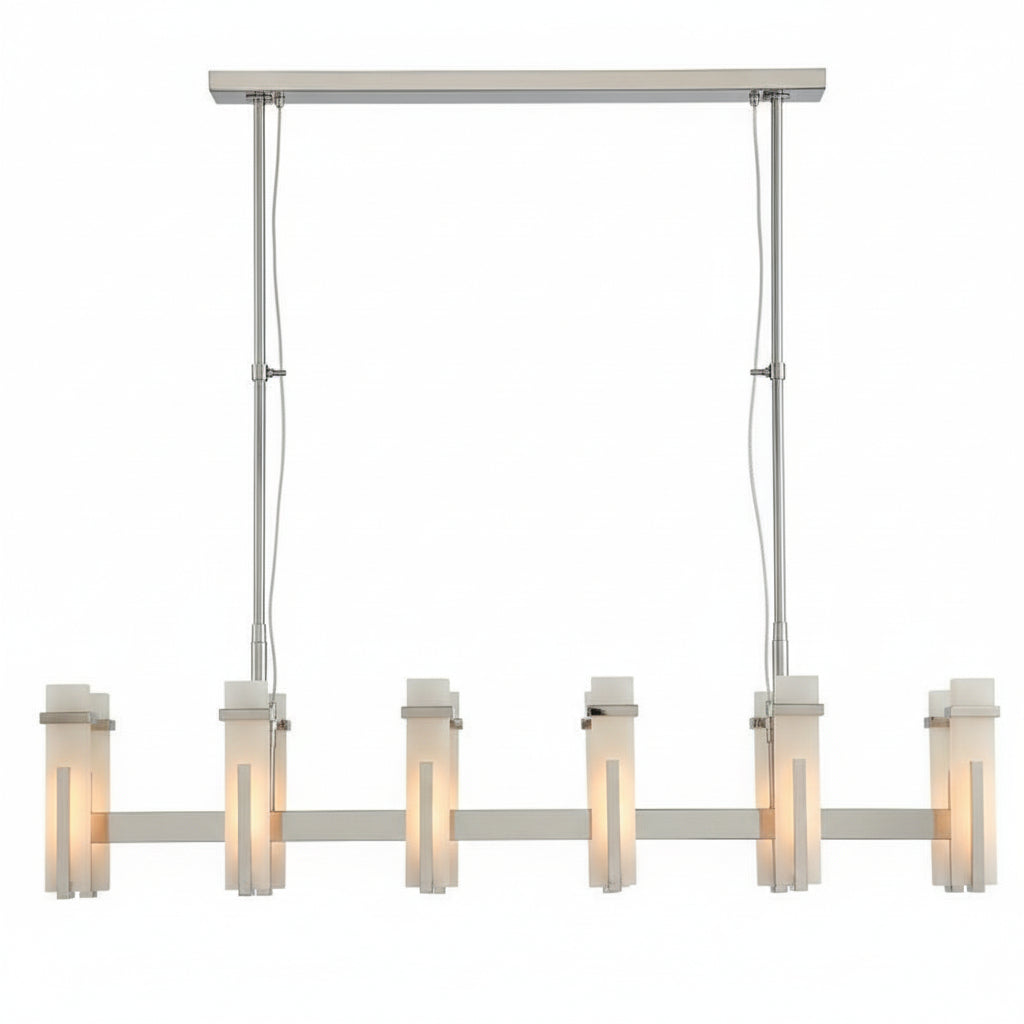 Alabaster Ian K Fowler Malik Large Linear Chandelier - kimoylights