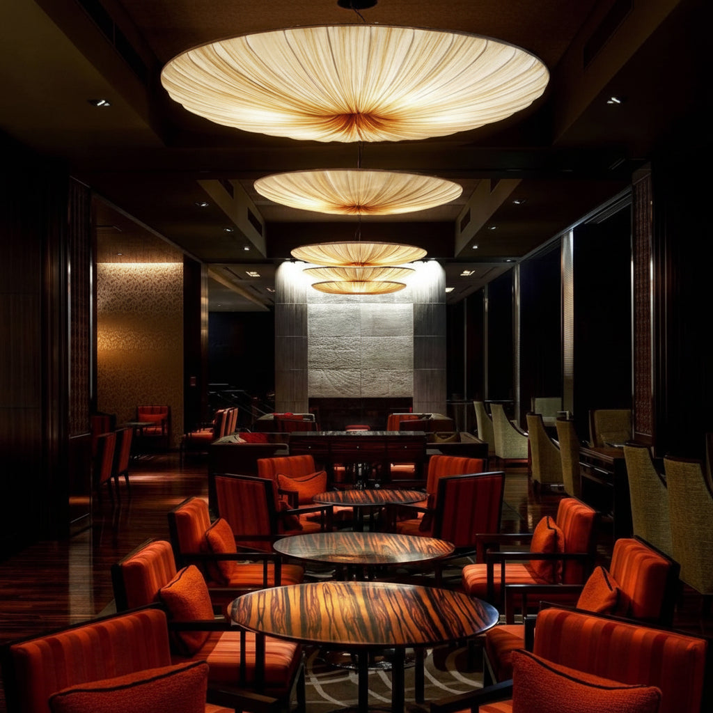 Silk Over Metal Living Room Chandelier- Kimoylights