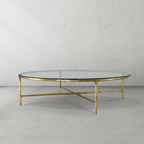 Thaddeus Metal Glass Round Coffee Table 36" 55"