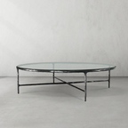 Thaddeus Metal Glass Round Coffee Table 36" 55"