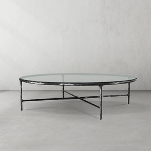 Thaddeus Glass Round Coffee Table 36" 55"
