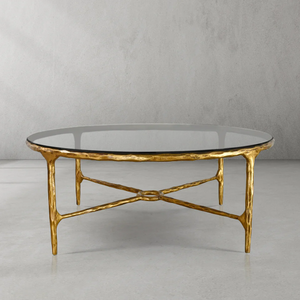 Thaddeus Glass Round Coffee Table 36" 55"
