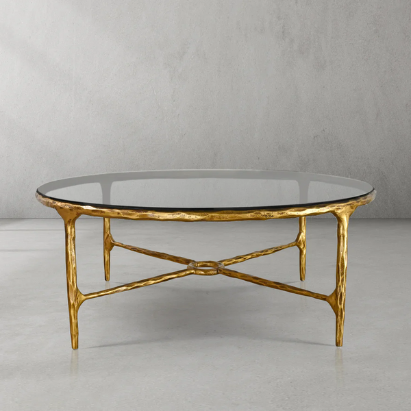 Thaddeus Glass Round Coffee Table 36" 55"