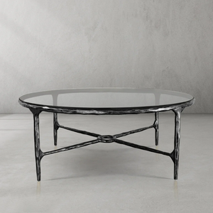Thaddeus Glass Round Coffee Table 36" 55"