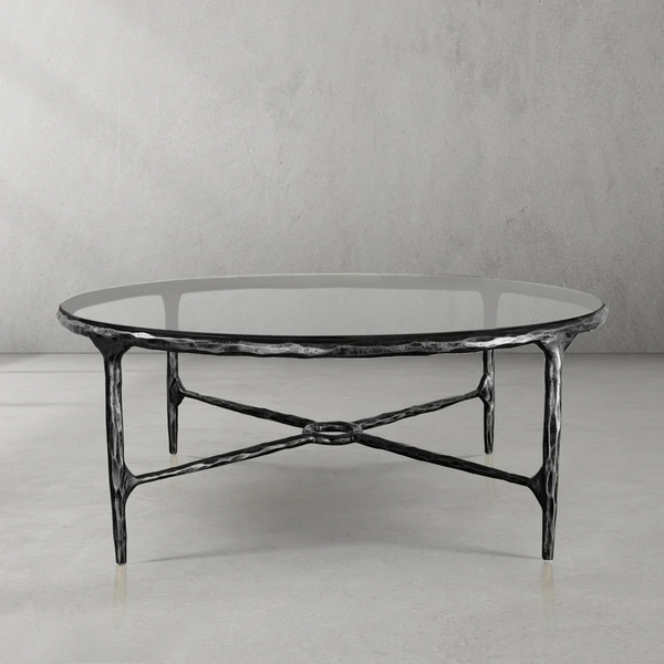 Thaddeus Glass Round Coffee Table 36" 55"