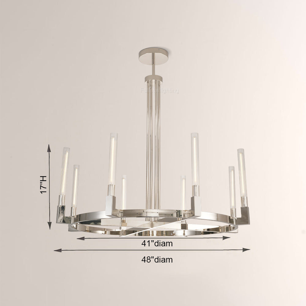 Cannele Glass Round Chandelier 36''