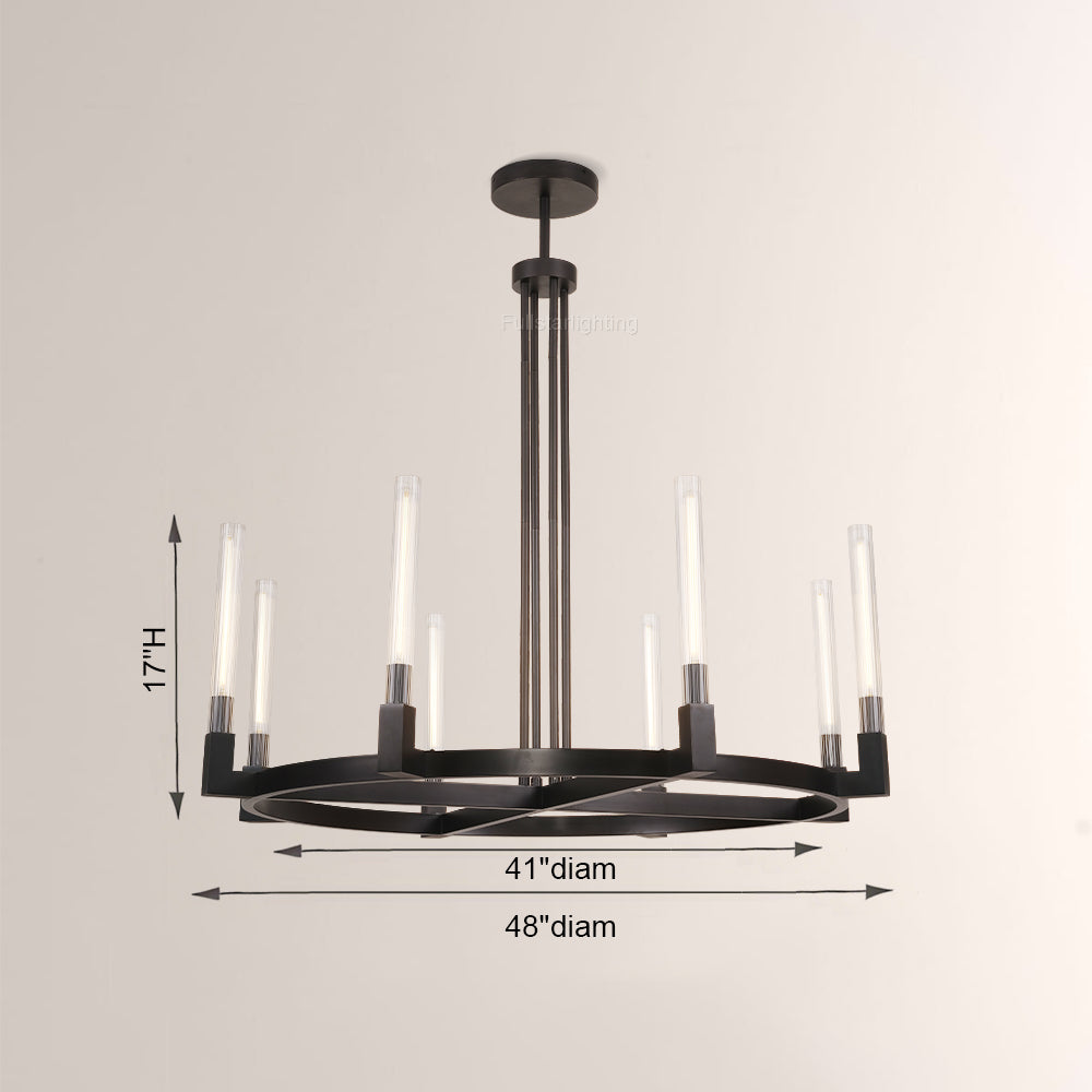 Cannele Glass Round Chandelier 36''