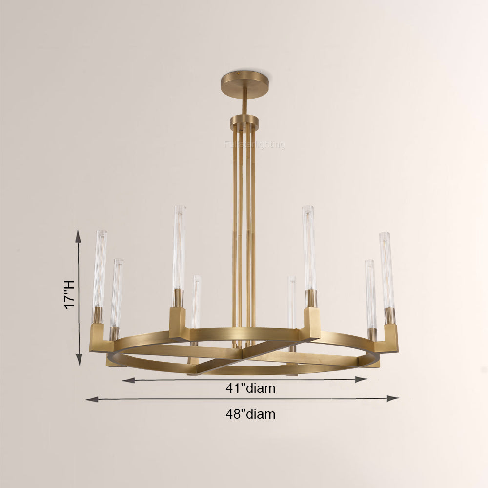 Cannele Glass Round Chandelier 36''